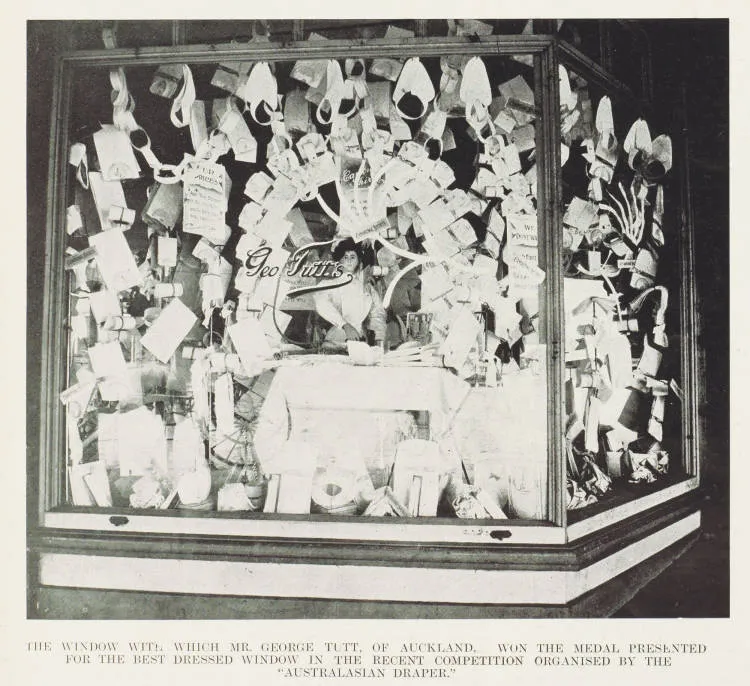 The window with which Mr. George Tutt of Auckland, won the medal presented for the best dressed window in the recent competition organised by the 'Australasian Draper'