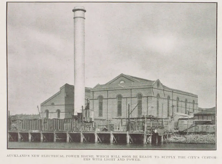 Auckland's new electrical power house, which will soon be ready to supply the city's customers with light and power