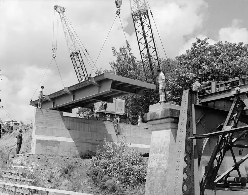 Converting rail to road bridge