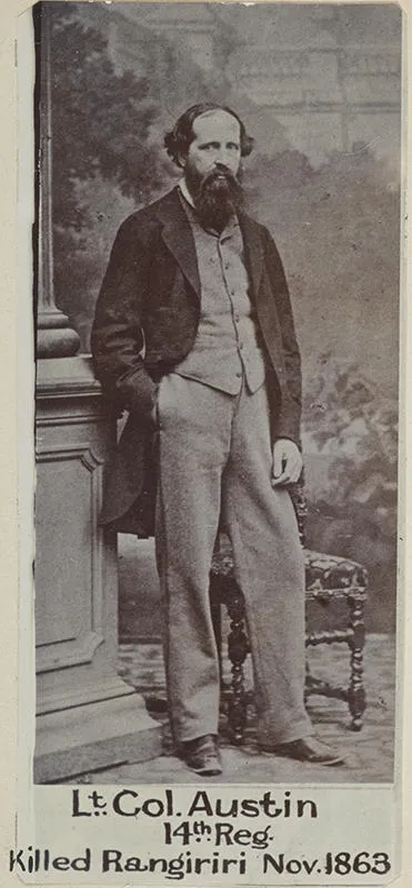 "Lt. Col. Austin, 14th Reg., killed Rangiriri Nov. 1863"