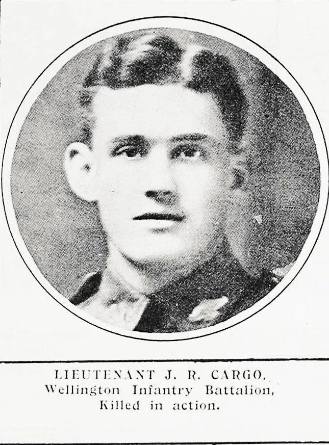 Lieutenant J. R. Cargo, Wellington Infantry Battalion, killed in action