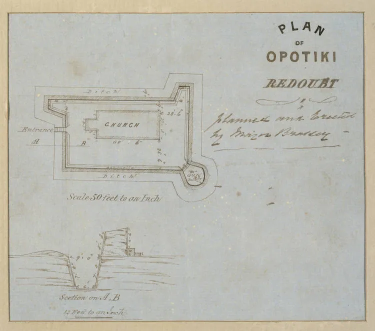 Plan of Opotiki redoubt, planned and erected by Major Brassey