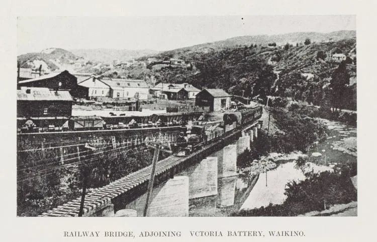 Railway bridge, adjoining Victoria battery, Waikino