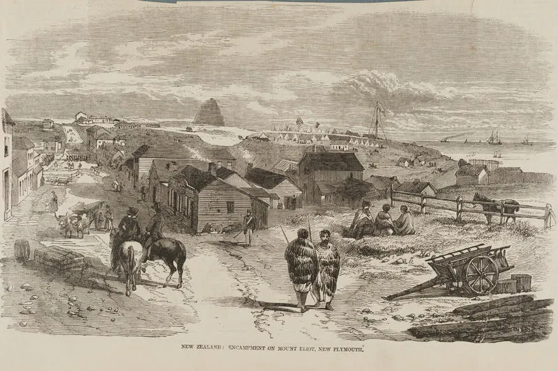 "New Zealand: Encampment on Mount Eliot, New Plymouth"