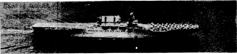 America's big aeroplane-carrier Lexington, which was sunk during a recent engagement with the Japanese. (Evening Post, 13 June 1942)
