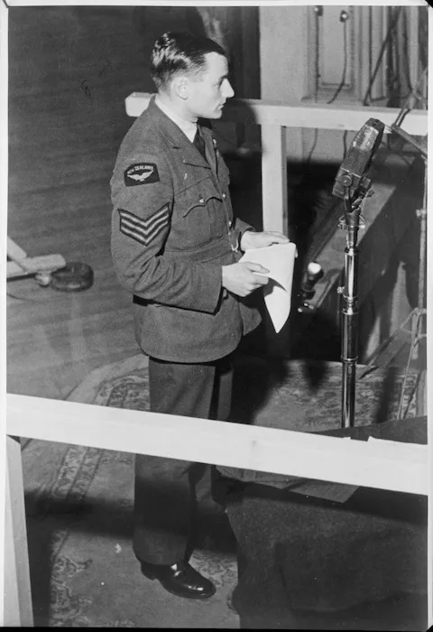 Sgt Pilot James Allen Ward VC broadcasting in London