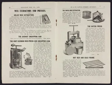 Image: Alliance Box Company Ltd :Wax extractors and presses [1914]