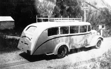 Commer service car on Masterton-Castlepoint run : photograph Image: Commer service car on Masterton-Castlepoint run : photograph