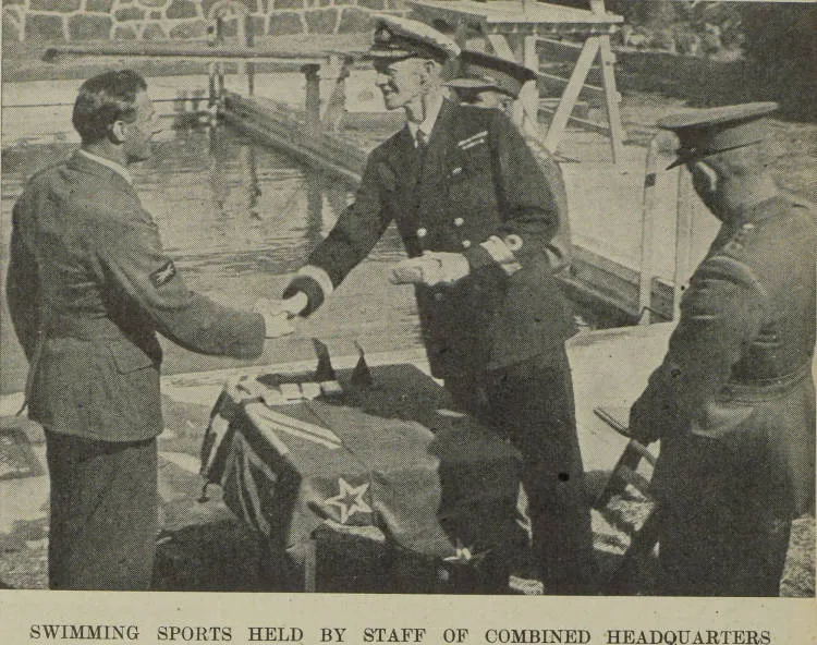 Swimming sports held by staff of combined headquarters