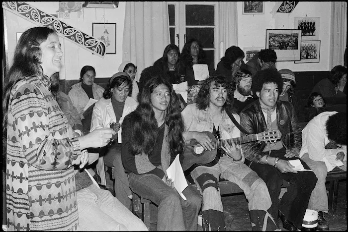 Maori land protesters at Parliament, Wellington