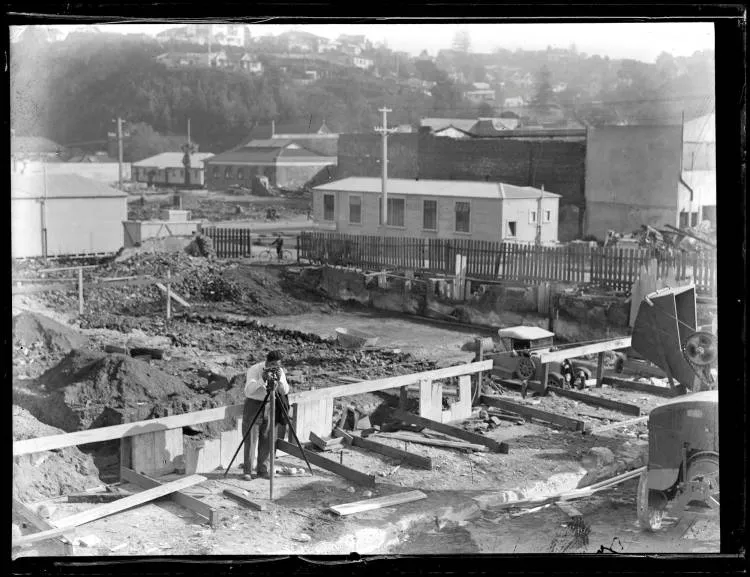 New foundation laying, Napier Earthquake, 1931