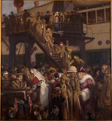 Image: 'The Homecoming from Gallipoli', 15 July 1915 by Walter Armiger Bowring
