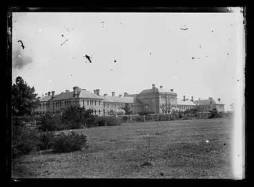Image: [Exterior view of the Avondale Lunatic Asylum and surrounding grounds]
