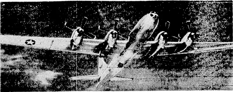 This air giant is the new American 829 Super-Fortress, similar to those that have been bombing Japan, (Evening Post, 24 June 1944)
