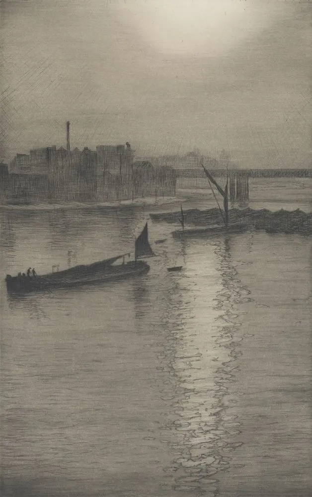 From Waterloo Bridge: Sun bursting through fog