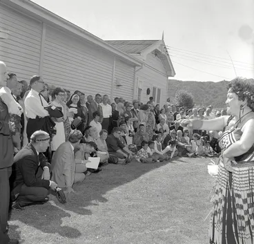 Image: Marines RSA Visit; greeted by Māwai Hakona