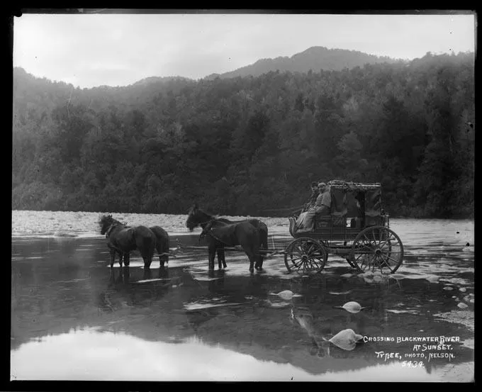 Crossing Blackwater River at Sunset.