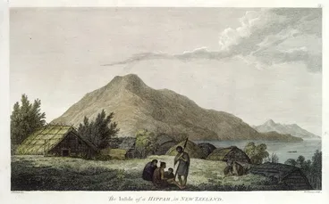 Image: Webber, John, 1751-1793 :The inside of a hippah, in New Zealand. J. Webber del; B. T. Pouncy sculp. [London, Strahan, 1784]