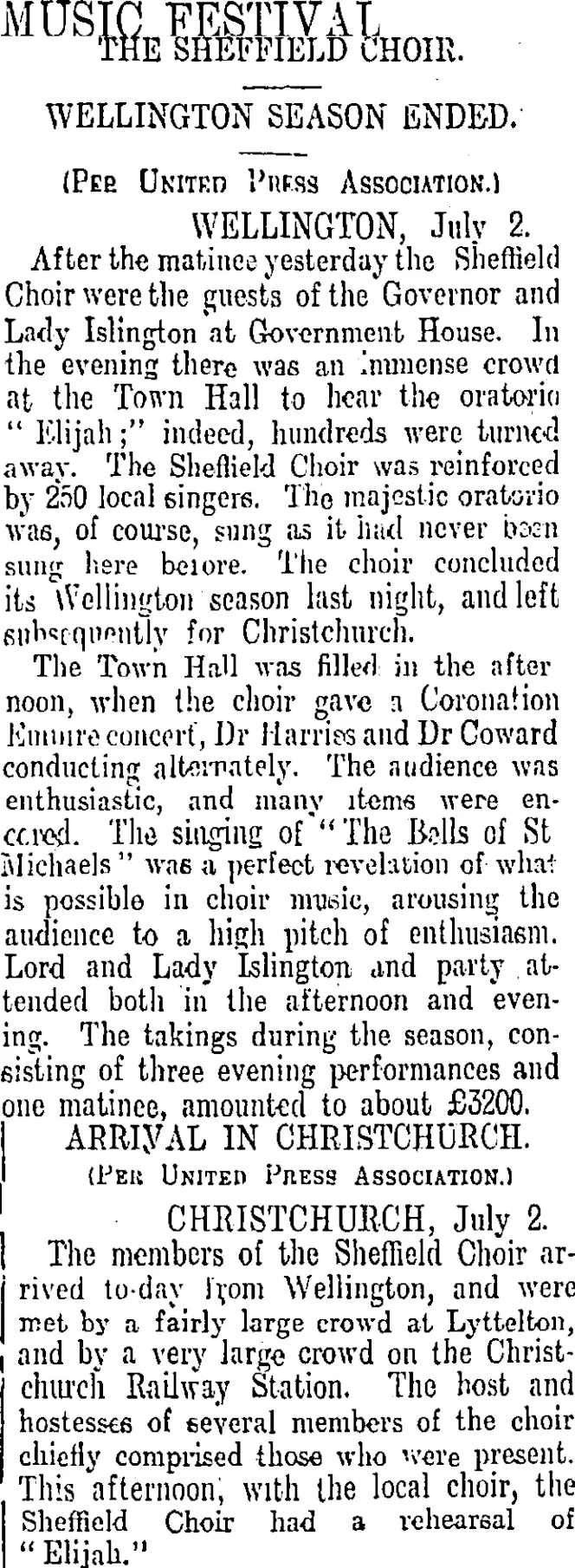 MUSIC FESTIVAL. (Otago Daily Times 3-7-1911)