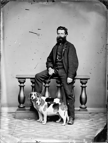 Image: Mr W J Owen, with his two beagles