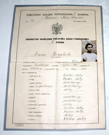 Image: Document - Polish School Report Certificate