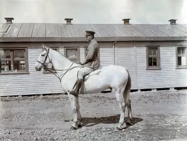 Image: Lt. Col Adams on his horse at Featherston Camp : digital image
