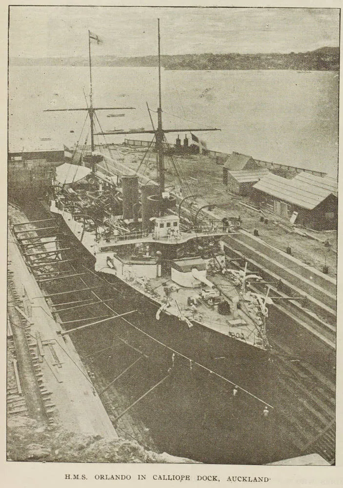 H.M.S Orlando in Calliope Dock, Auckland