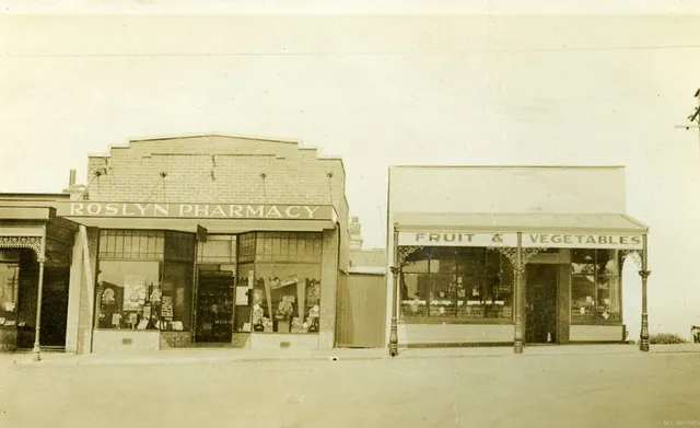 Roslyn Pharmacy and a Greengrocer's, Roslyn, 1934