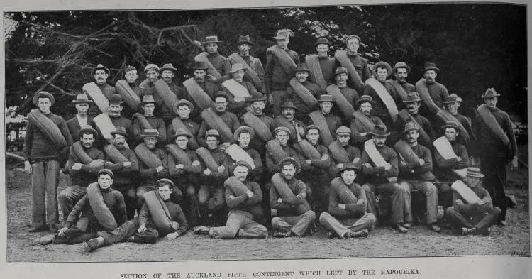 Section of the Auckland 5th Contingent which left on the troopship 'Mapourika'