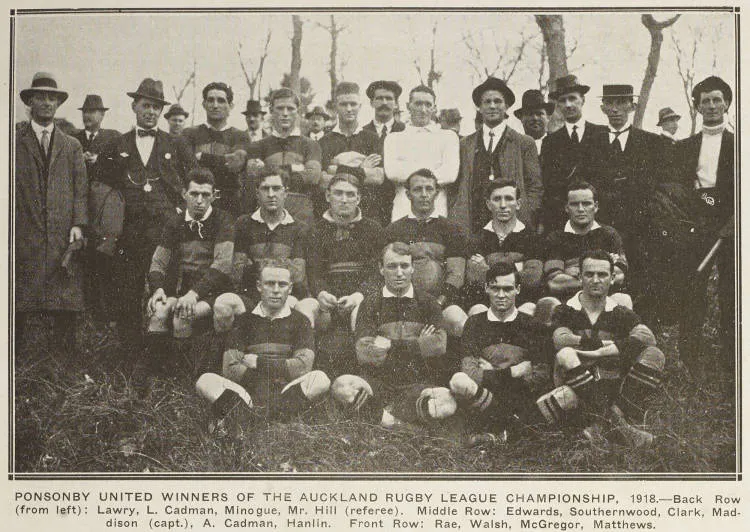 Ponsonby United Winners of the Auckland Rugby League Championship, 1918