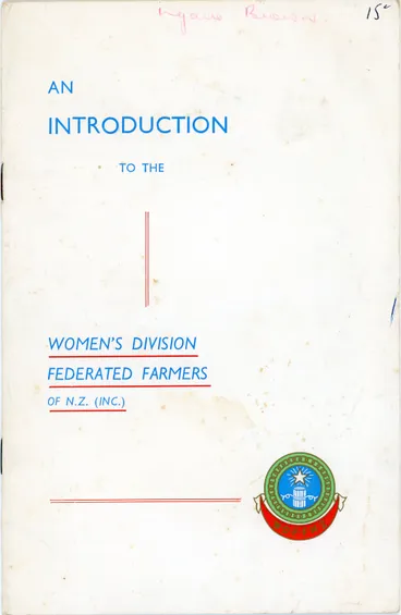 Image: An Introduction to the Women's Division Federated Farmers of NZ