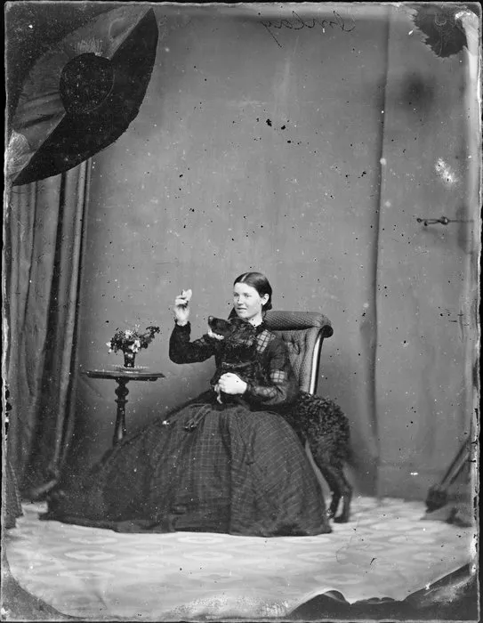 [Miss?] Imlay with dog