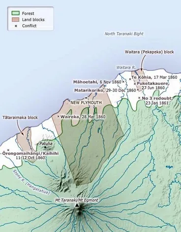 Image: Taranaki War map 1860-61