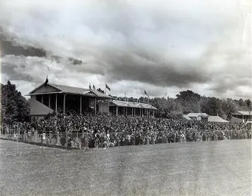 View of Tauherenikau Grandstand and enclosure : photograph Image: View of Tauherenikau Grandstand and enclosure : photograph