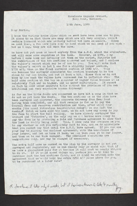 Letter: From Gerry Clark to Morton, 10 Jun 88