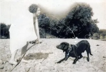 Image: Avis Sheppard with a dog : digital image