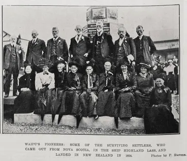 Waipu's pioneers: some of the surviving settlers, who came out from Nova Scotia, in the shop Highland Lass, and landed in New Zealand in 1854 Image: Waipu's pioneers: some of the surviving settlers, who came out from Nova Scotia, in the shop Highland Lass, and landed in New Zealand in 1854