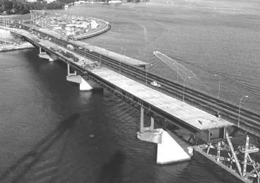 Image: Viewing the progress on the bridge extensions, 1968