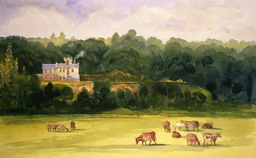 Image: [Fox, William] 1812-1893 :[Westoe, with cattle grazing. 1872 or later]