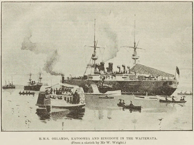 H.M.S. Orlando, Katoomba and Ringdove in the Waitemata