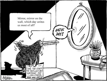 Image: "Mirror, mirror on the wall, which day unites us most of all?" "ANZAC Day?" 5 February, 2009