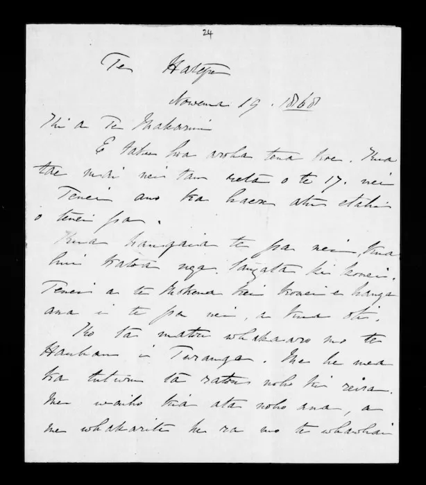 Letter from Mohi Turei to McLean