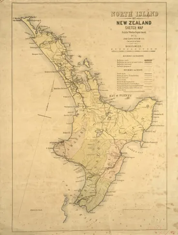 North Island of New Zealand sketch map Image: North Island of New Zealand sketch map