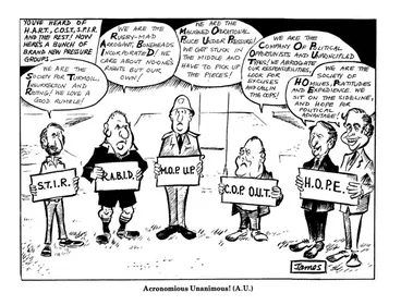 Image: Lynch, James, 1947-:Acronomious Unanimous! (A.U.). 10 August 1981