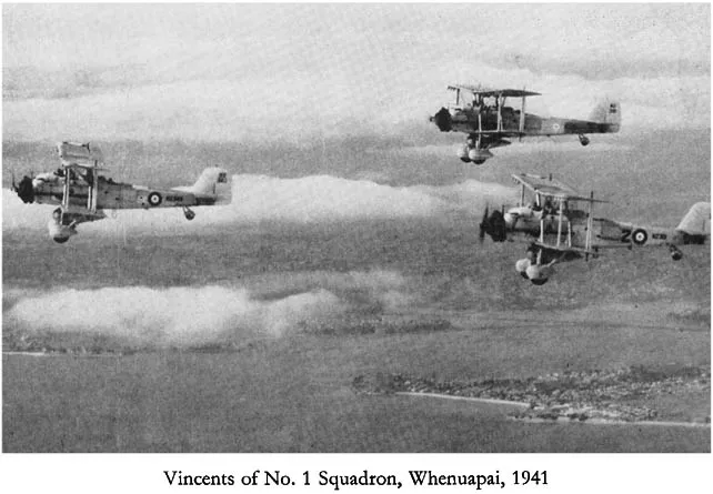Vincents of No. 1 Squadron, Whenuapai, 1941