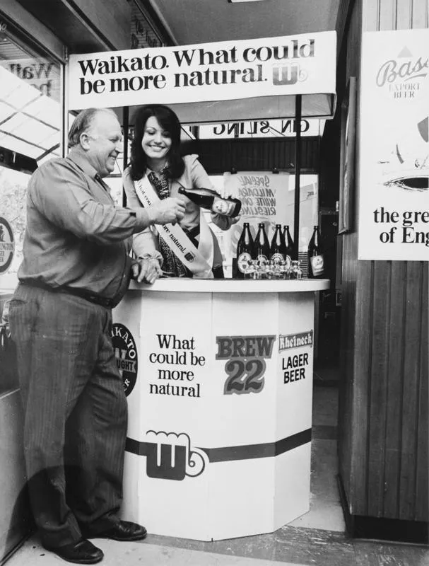 Sampling beer at a Waikato Breweries Waikato Winter Show display