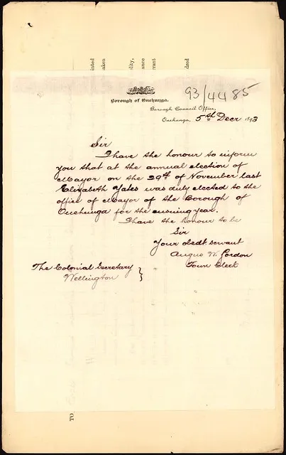 Elizabeth Yates elected Mayor of Onehunga