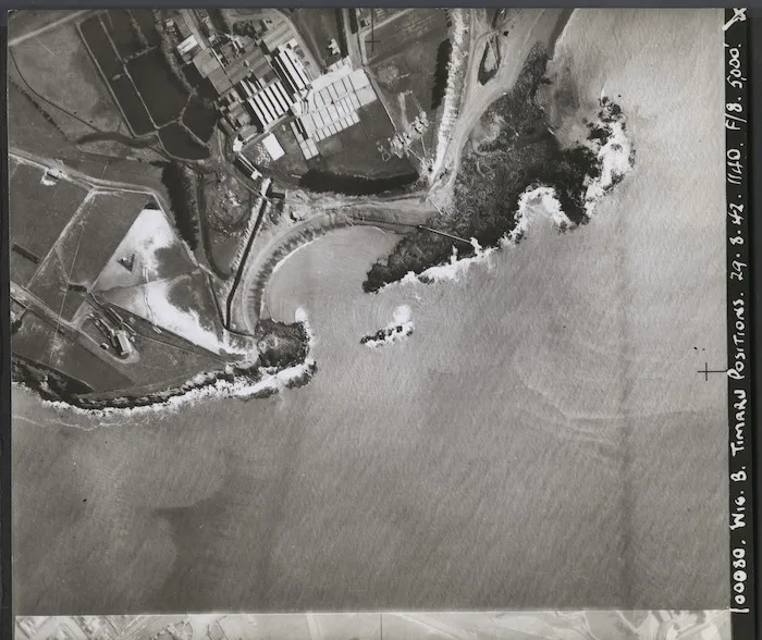 Timaru coastal defences from the air