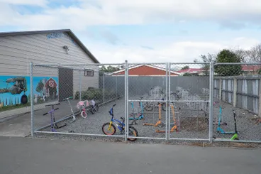 Image: The bike rack at Oaklands Primary School