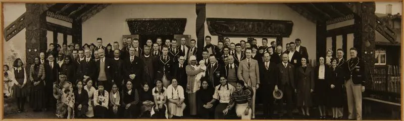 Photograph - "Kangaroos" Australian rugby league team in Ngaruwahia